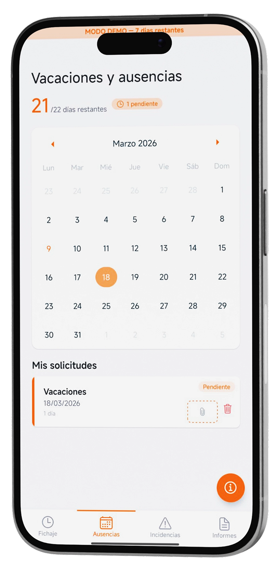 Solicitud de vacaciones con Ticado